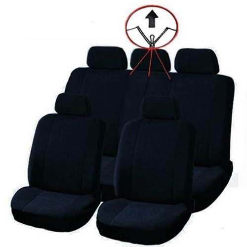 Coprisedili In Velluto Nero Con Zip